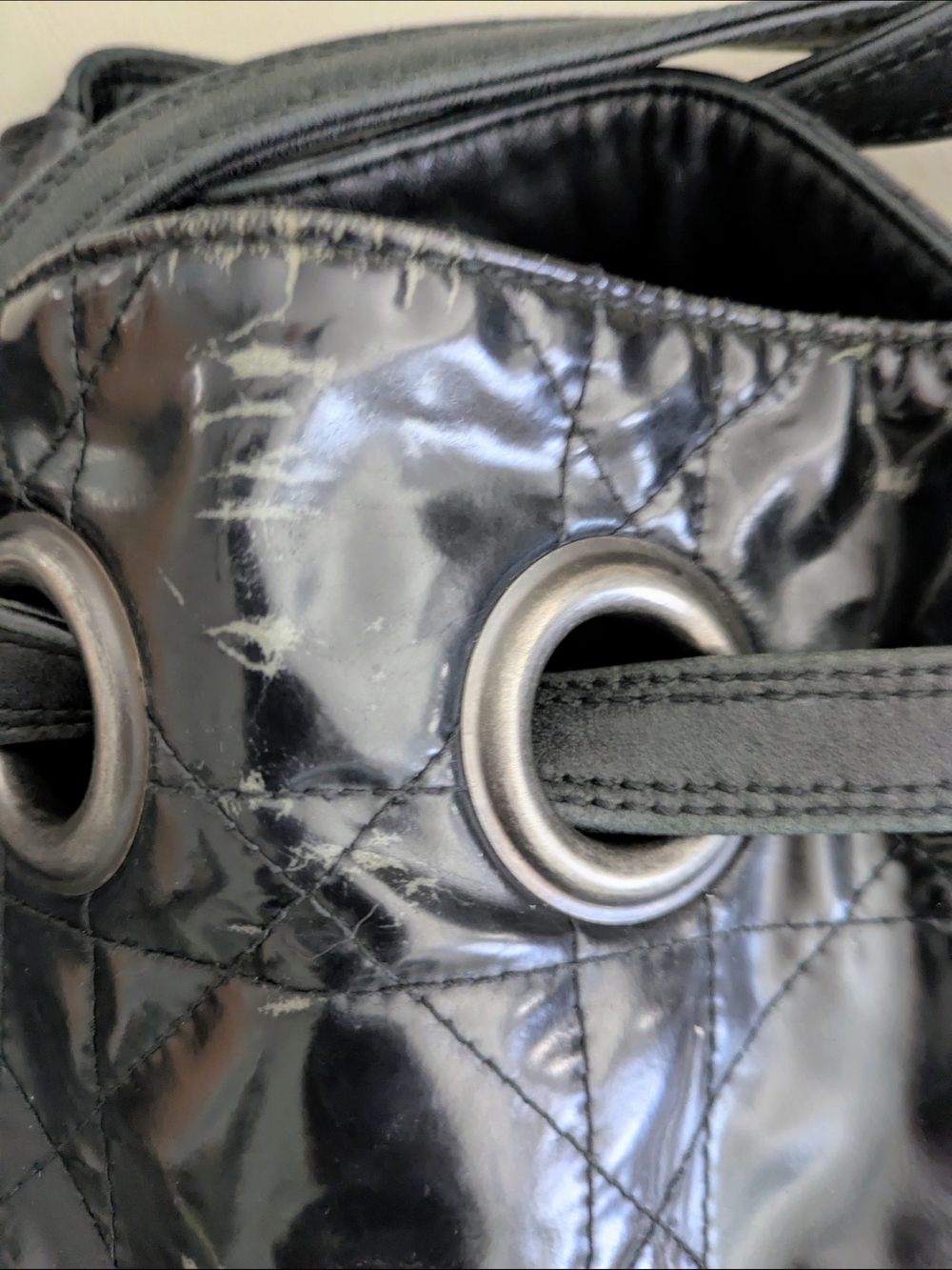 Christian Dior Galliano Cannage Black Leather Bucket Bag With Wallet Rare - Picture 4 of 16